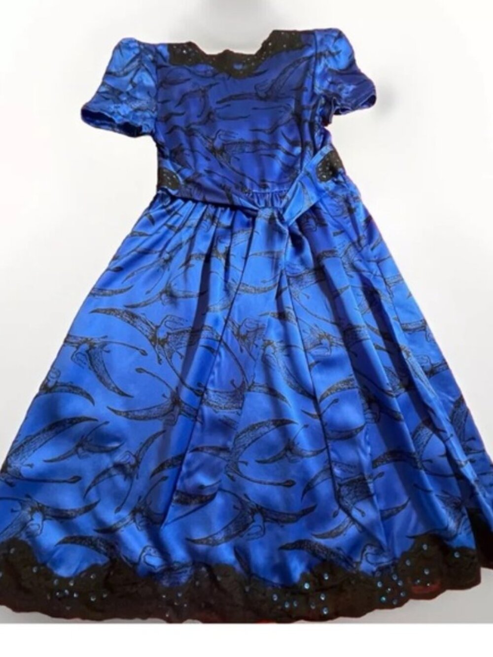 Vintage Betsey Johnson Pterodactyl Dinosaur Dress Cobalt Woman’s Size 4 (S) - Picture 9 of 10